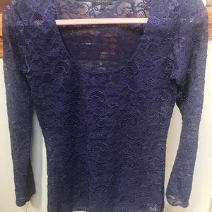 Aritzia Talula size large purple lace long sleeve top.